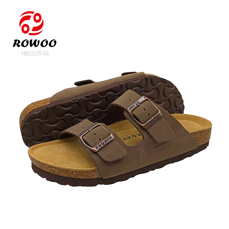 Factory Men Cork Sandals Leather Clog Sandals Women Outdoor Slipper Shoes