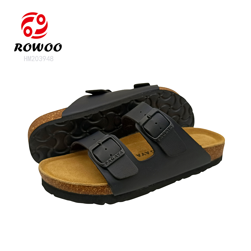Factory Men Cork Sandals Leather Clog Sandals Women Outdoor Slipper Shoes
