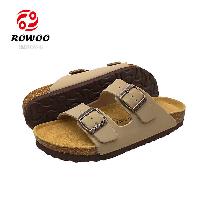 Factory Men Cork Sandals Leather Clog Sandals Women Outdoor Slipper Shoes