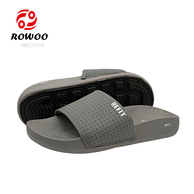 Fashion Men Outdoor Slipper Sandals Customized Logo Soft PU Sole Slide Sandals
