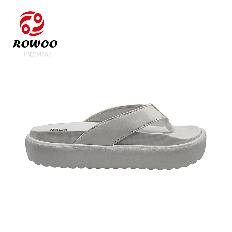 White Flip Flops Thick Bottom EVA Slipper Shoes