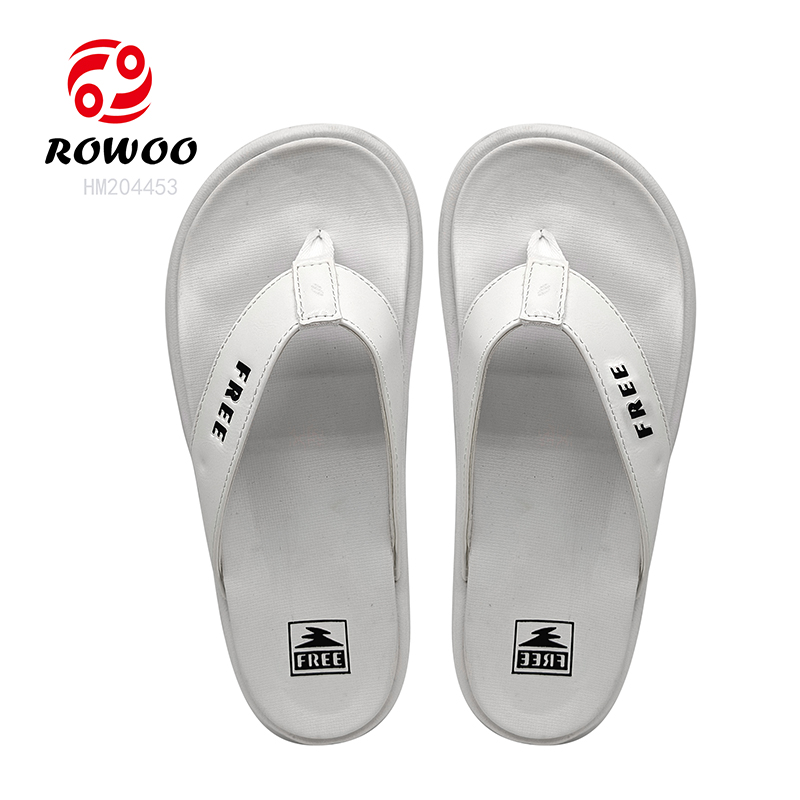 White Flip Flops Thick Bottom EVA Slipper Shoes
