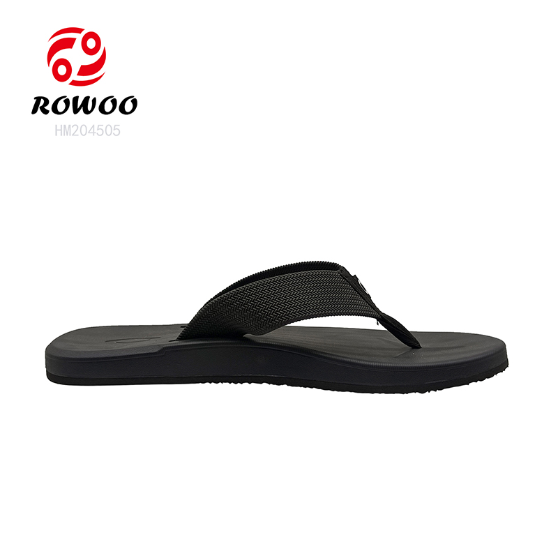 Webbing Men Flip Flops Black Slipper Shoes Factory Slipper Footwear