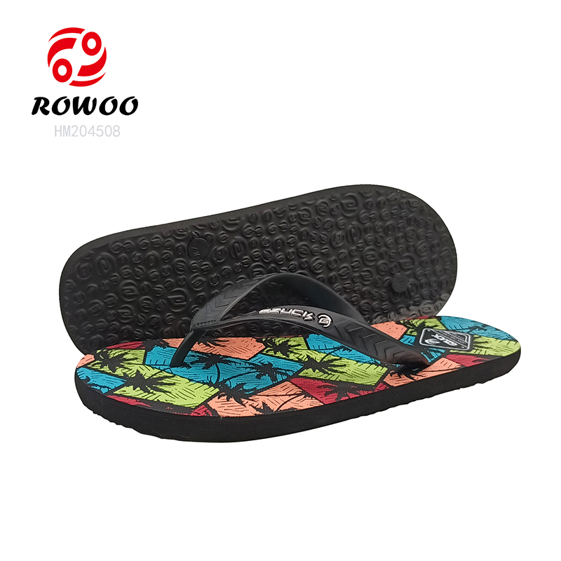 Printing Flip Flops Men Outdoor Slipper Shoes Factory Customized Logo Sandals