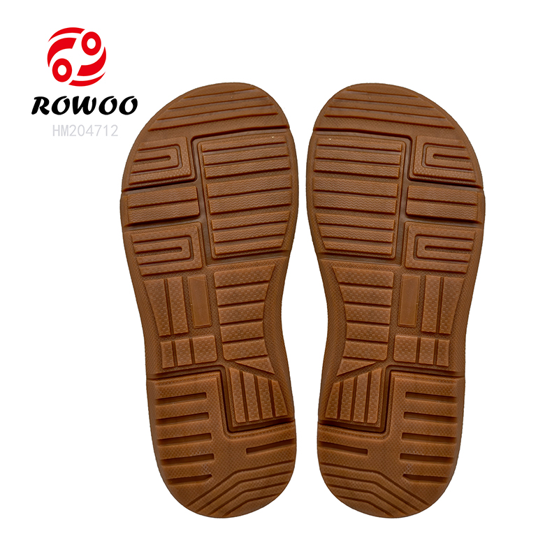 New Design Men PU Sandals Rubber Brown Flip Flops Wholesale Sandals