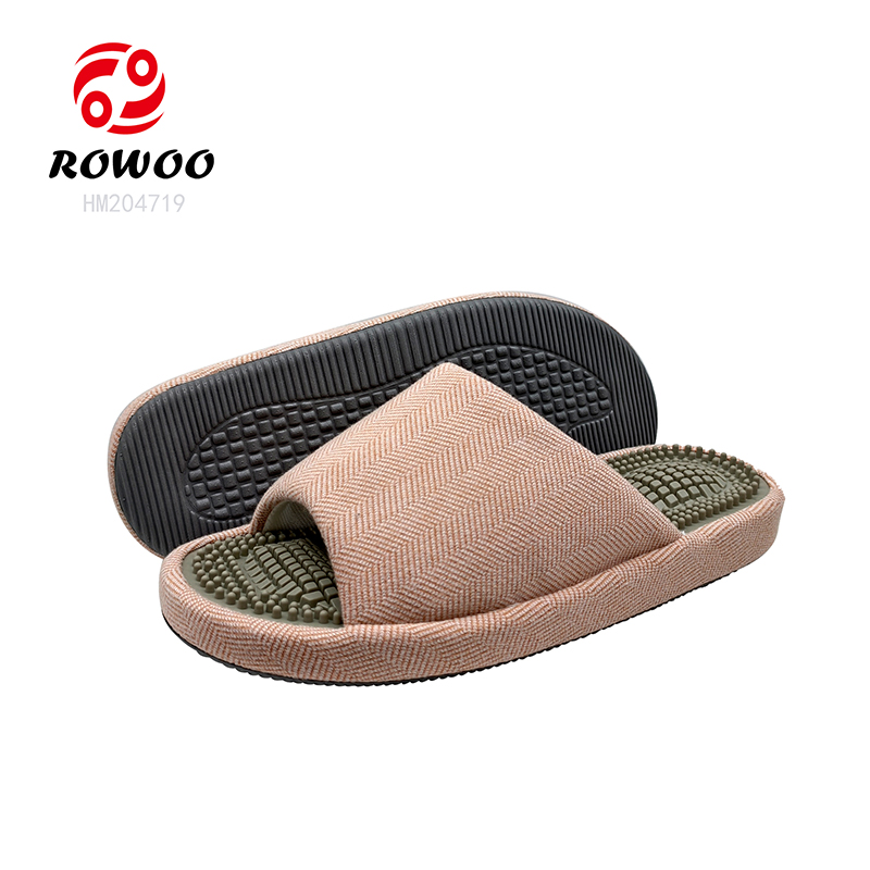 Men Winter Slippers Massage Open-toe Warm Slip-on Shoes Customized Cotton Shoes