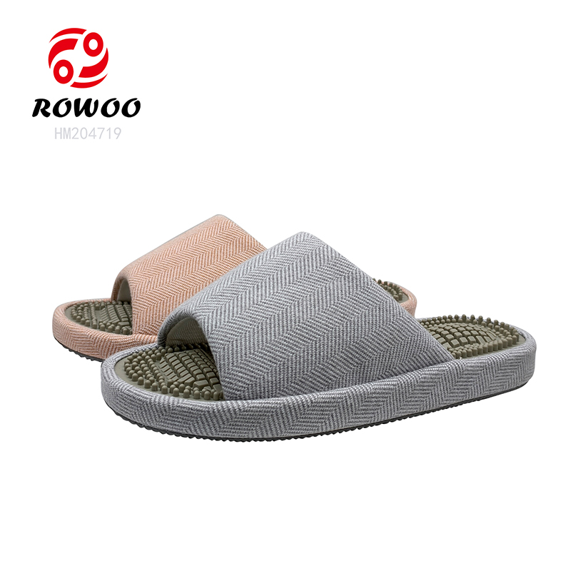 Men Winter Slippers Massage Open-toe Warm Slip-on Shoes Customized Cotton Shoes