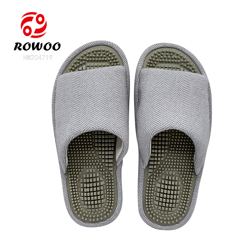 Men Winter Slippers Massage Open-toe Warm Slip-on Shoes Customized Cotton Shoes