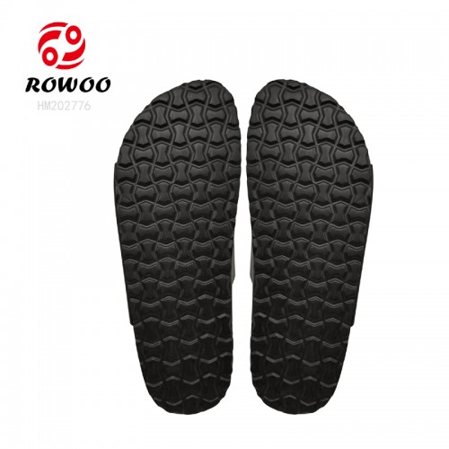 PU Custom Logo Rubber Sole Slipper Shoes Fashion Cork Slippers Outdoor Men Footwear