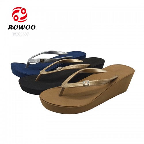 Summer Women's Casual Wedge Flip Flops Lightweight Open Toe Style for Beach Use Custom Logo