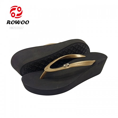 Summer Women's Casual Wedge Flip Flops Lightweight Open Toe Style for Beach Use Custom Logo