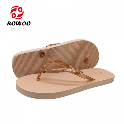 Factory Ladies Flip Flops Webbing Slipper Shoes Customized Logo Summer Sandals