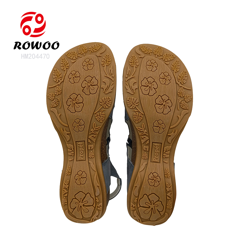 Factory Price Ladies Sandals High Heel Wedge Sandals Rubber Beach Sandals