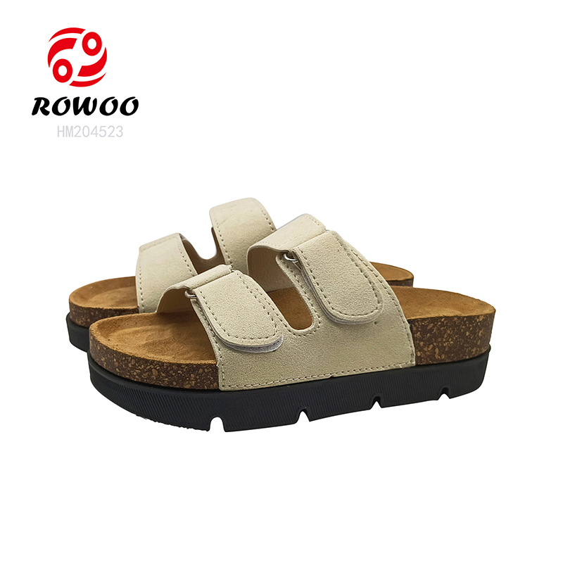 Wholesale Platform Women Slippers Browm Cork Sandals Outdoor Slide Shoes