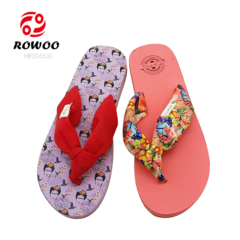 Fashion Ladies Thong Flip Flops Printing Summer Beach Slipper Shoes New Design