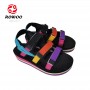 Thick Bottom Women Sandals Colorful Straps Webbing Slide Sandals Customized Summer Footwear