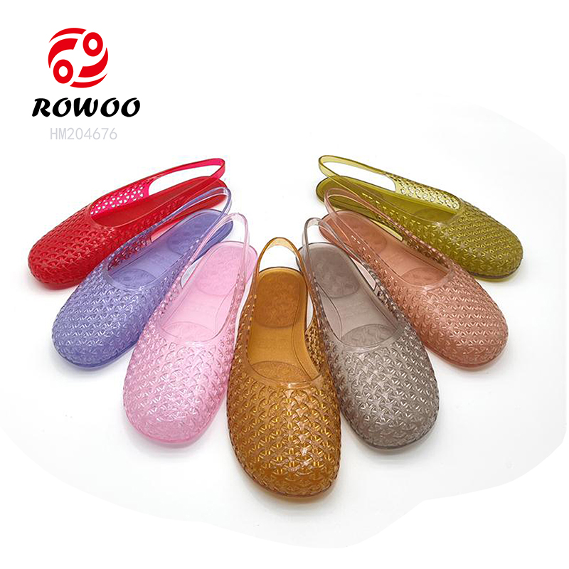 Fashion Ladies Jelly Sandals PVC Slip-on Shoes Outdoor Quick-dry Sandals