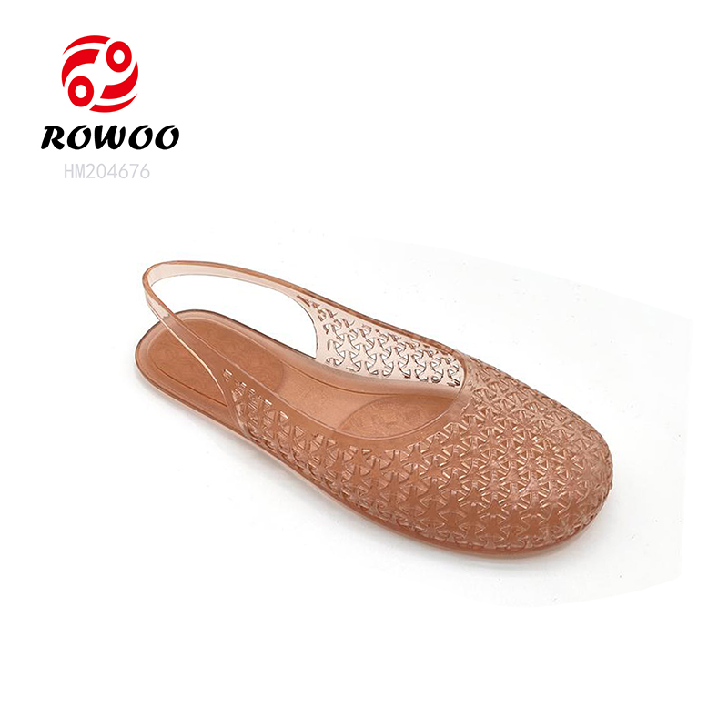 Fashion Ladies Jelly Sandals PVC Slip-on Shoes Outdoor Quick-dry Sandals