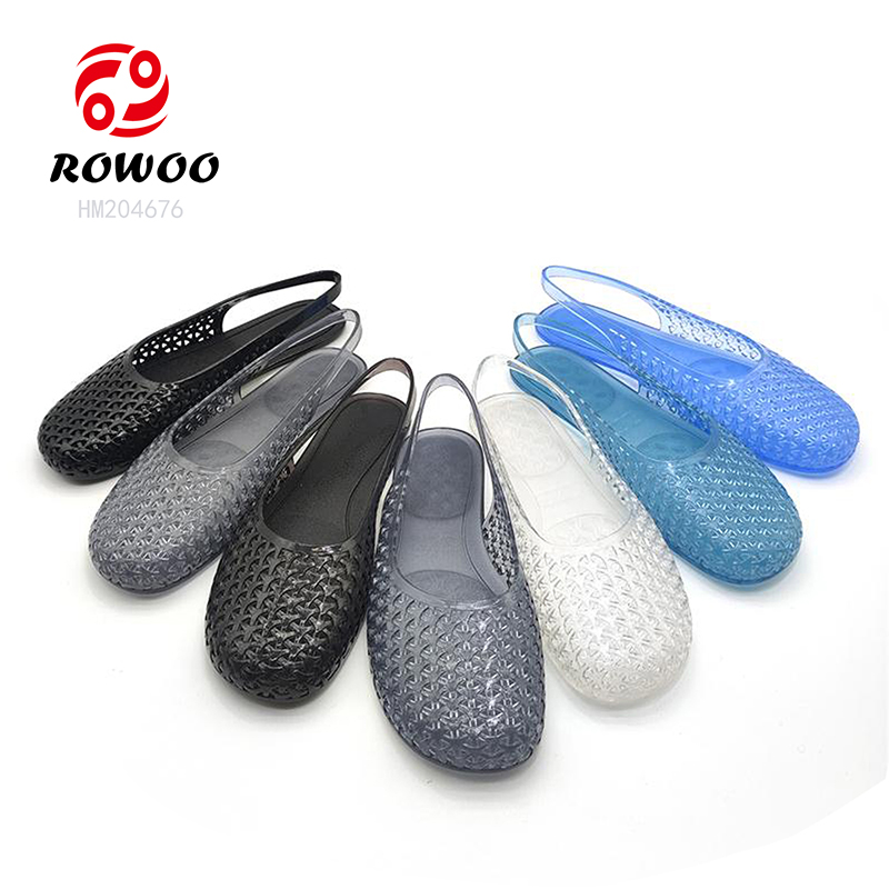 Fashion Ladies Jelly Sandals PVC Slip-on Shoes Outdoor Quick-dry Sandals