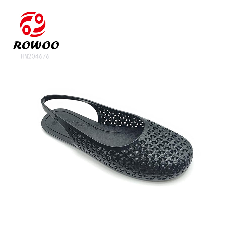 Fashion Ladies Jelly Sandals PVC Slip-on Shoes Outdoor Quick-dry Sandals