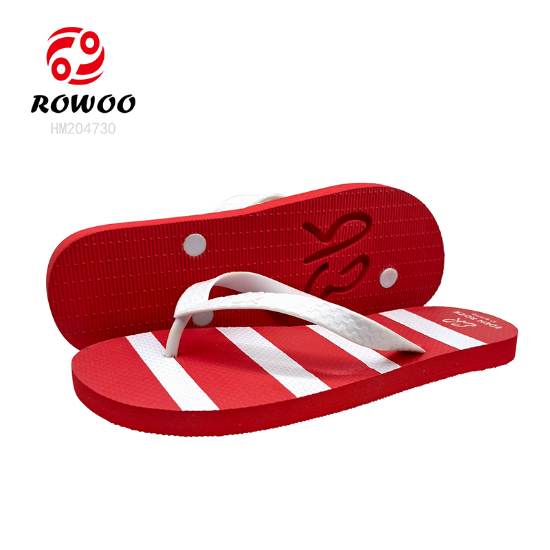 New Design Women Red Flip Flops Brand Rubber Thong Sandals Customized Logo Shoes for Women