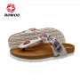 PU Leather Straps Women Cork Sandals EVA Outsole Slipper Shoes Printing Design Sandals