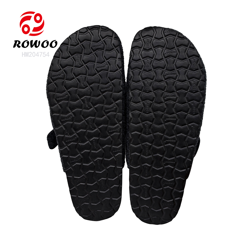Felt Winter Warm Cork Sandals Women Home Slippers Flat Bathroom Sandals
