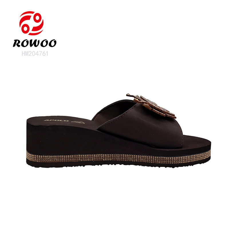 Ladies High Heel Diamond decoration Wedge Sandals Women Summer Slide Shoes