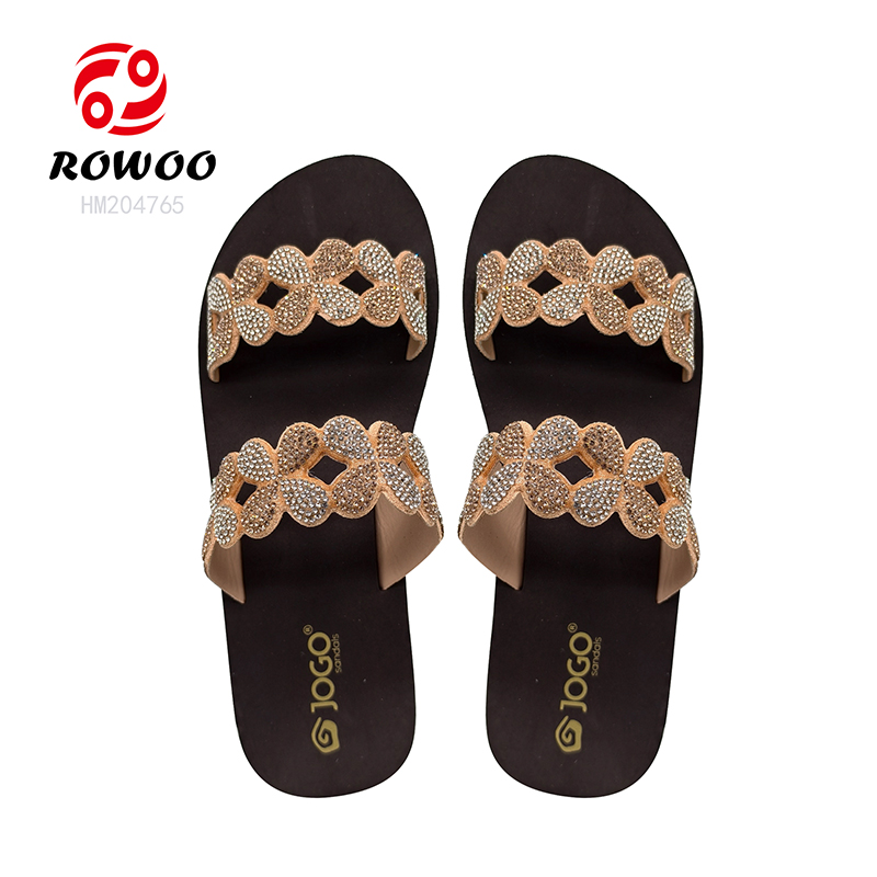 Wholesale OEM/ODM Summer Women's EVA Slides – Lightweight, Comfortable Two-Strap Sandals with Sparkling Rhinestone Decor, Perfect for Resort, Home, Travel & Outdoor Wear