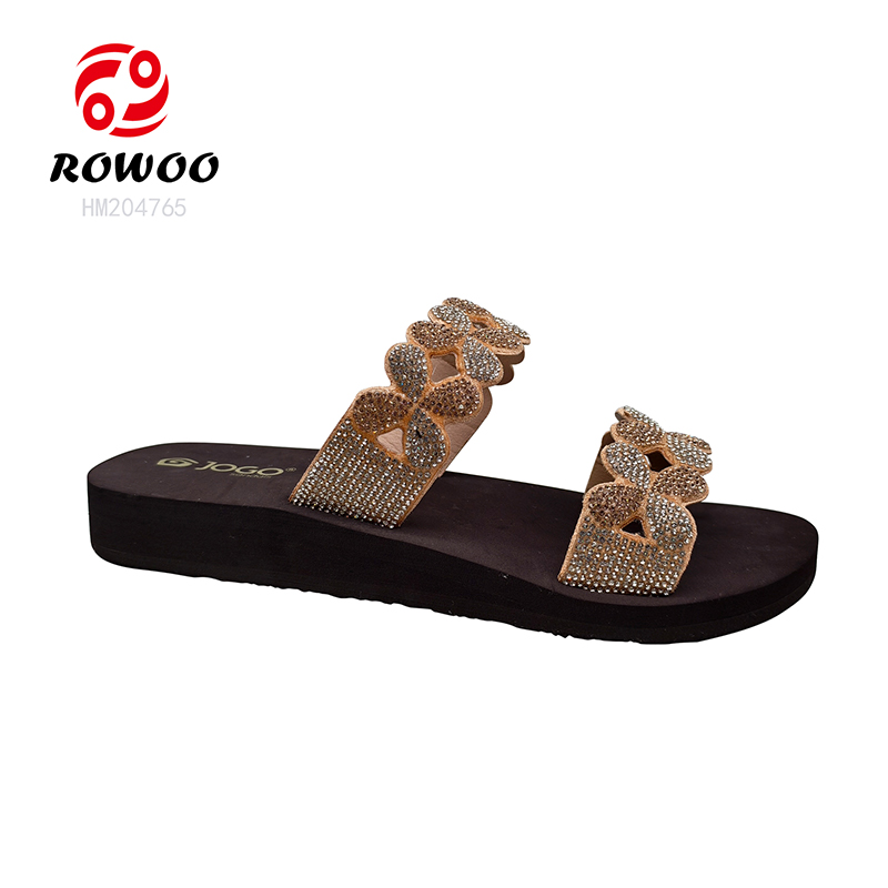 Wholesale OEM/ODM Summer Women's EVA Slides – Lightweight, Comfortable Two-Strap Sandals with Sparkling Rhinestone Decor, Perfect for Resort, Home, Travel & Outdoor Wear